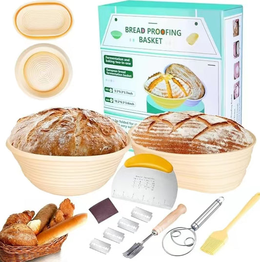 Complete Sourdough Bread Kit – Foldable Bannetons + 7 Tools